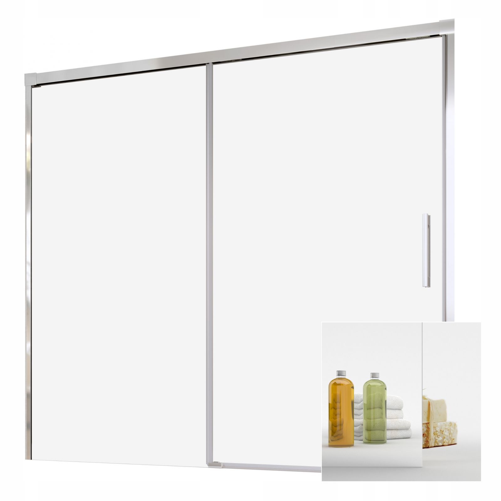 Vaňová zástena - Warnowia Warmange Glass Idea DWJ 140 L zrkadlo