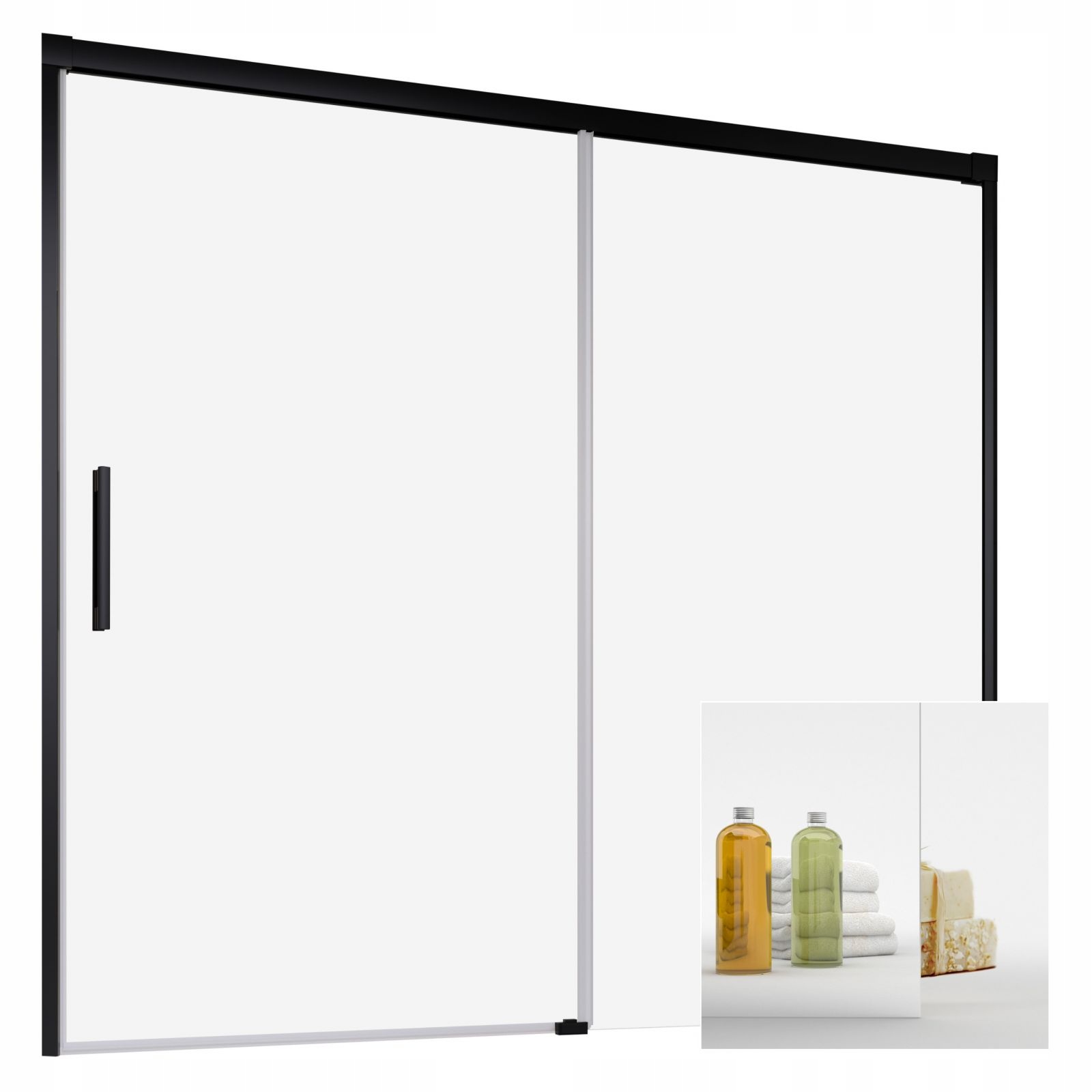 Vaňová zástena - Reproduktor čierny RADAWAY NES PND II 130 L Glass Bronze