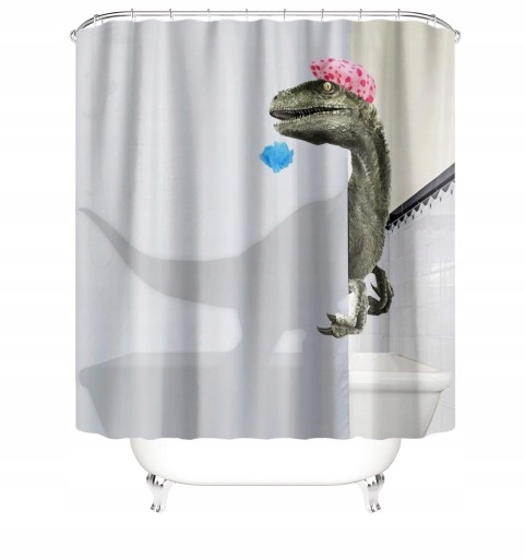 Sprchový záves - 3D sprchová záves dinosaurus 180 x 180 cm