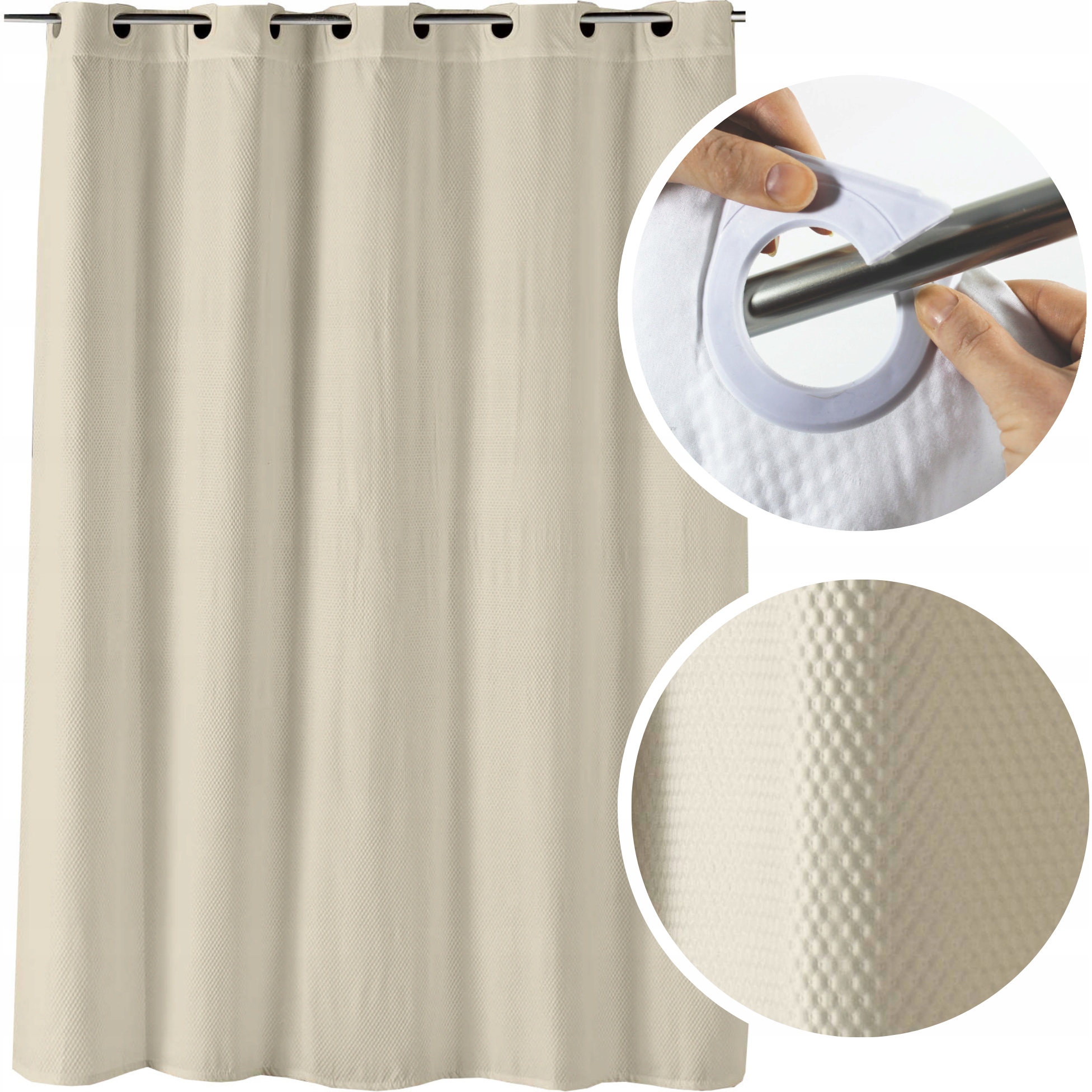 Sprchový záves - Mikrofiber sprchová opona 180x200 Dotty Taupe