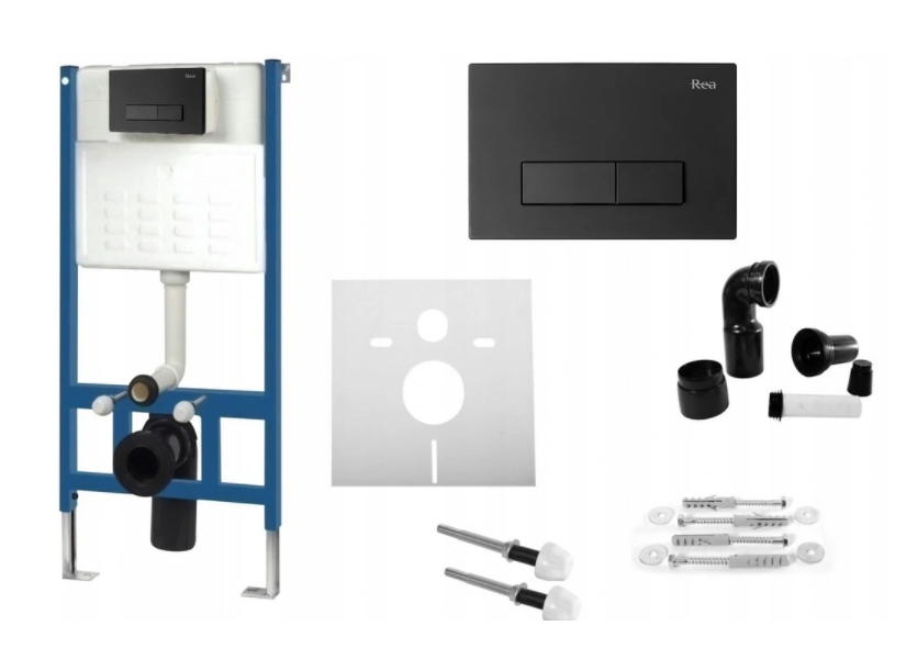 Podomietkový WC modul - Set 6in1 tenký 9 cm skrytý rám Wc h čierny