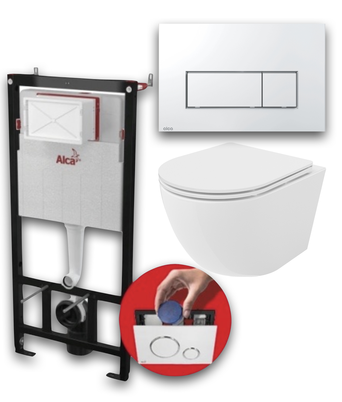 Podomietkový WC modul -  Geberit Set Alca Chrom Lena Mexen WC