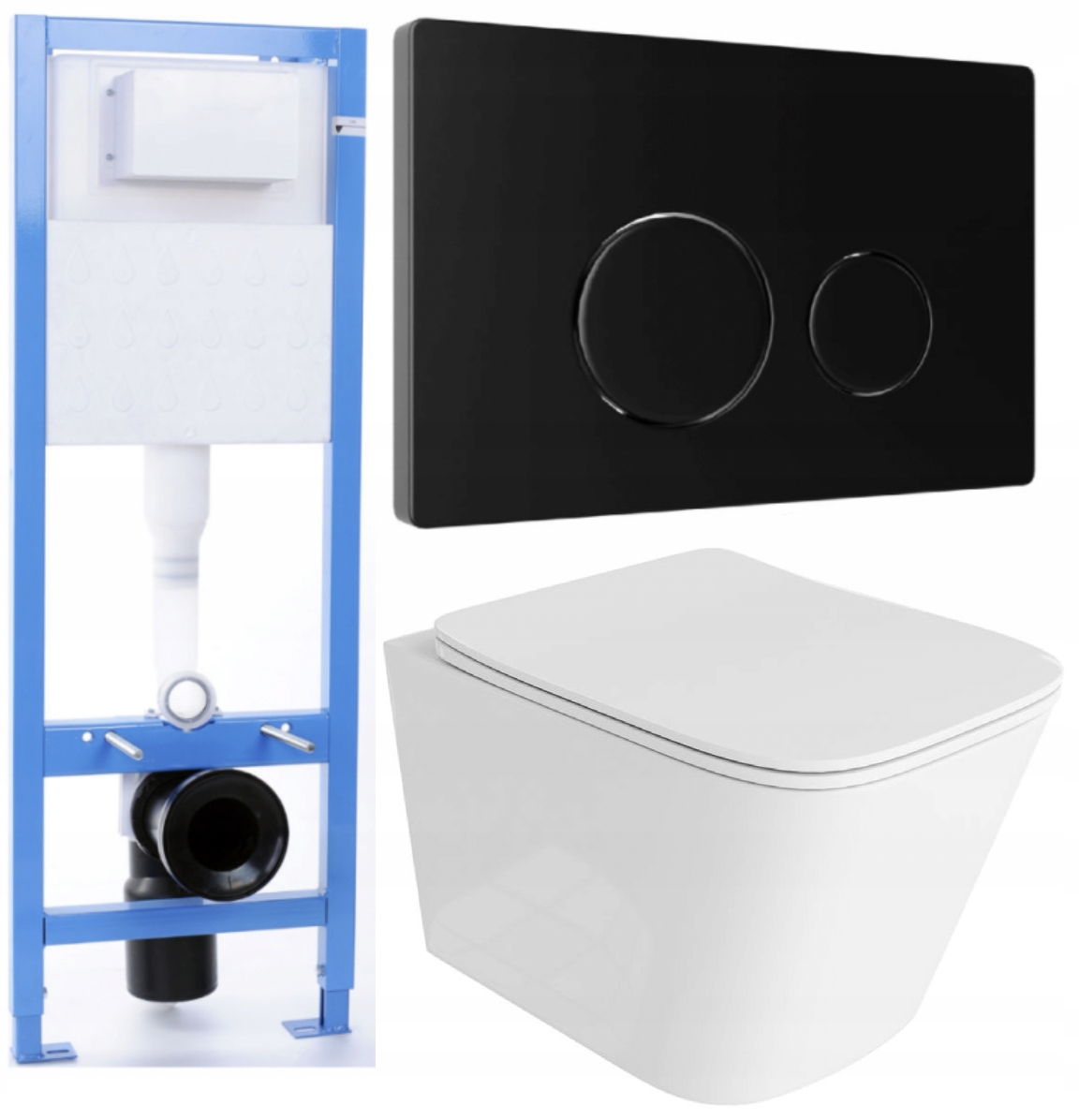 WC misa - Lavita Set Rám s miskou a hlavnou čiernou doskou
