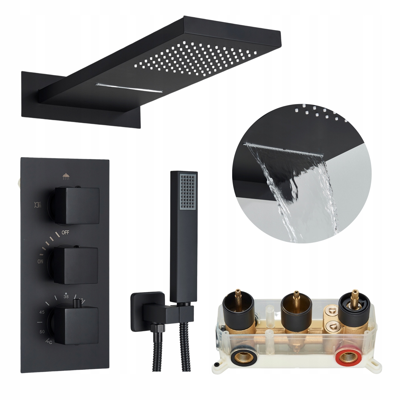 Omnires Slimline Dažďová sprcha + rameno, nikel