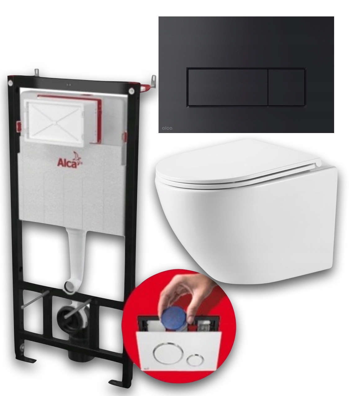 Podomietkový WC modul - WC Set Geb Alca Bowl Omnires Black Mat