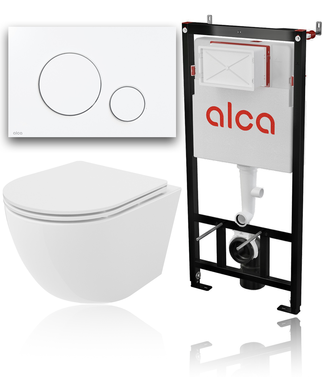 Podomietkový WC modul - WC Set Geb Alcaplast White Mat mexen rám