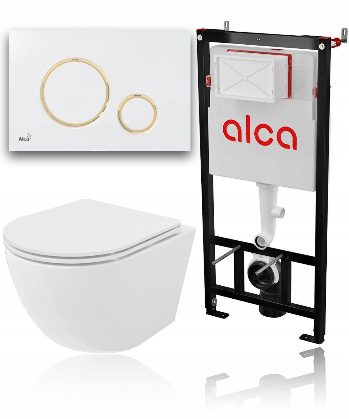 Podomietkový WC modul - WC Set Geb Alcaplast White Golden mexen