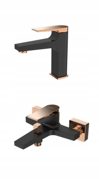 Vaňová batéria - Kit Bath Basin Basin Gold Black Hit