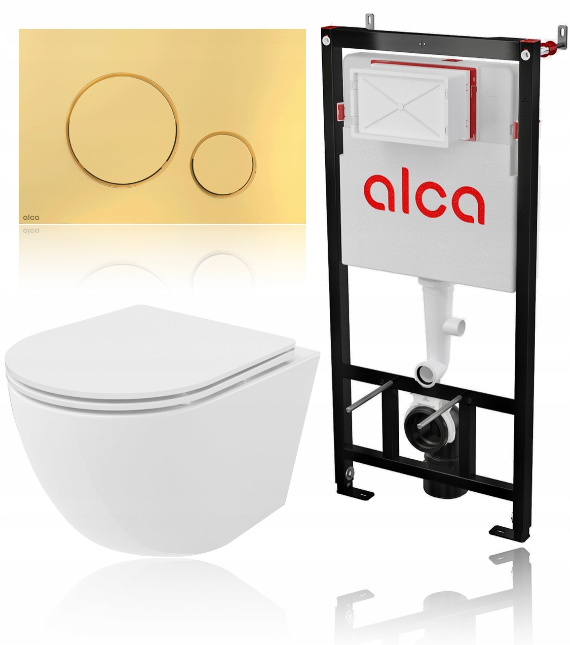 Podomietkový WC modul -  Geberit Alca Mexen Gold Gold Gloss
