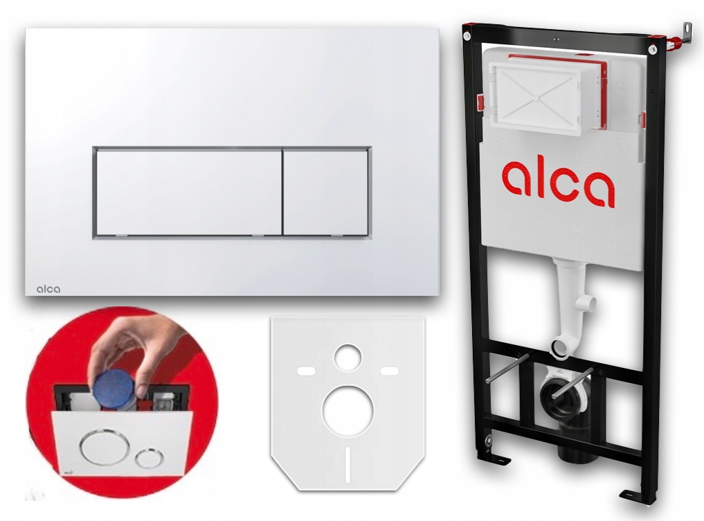 Podomietkový WC modul -  Sada podomietkového WC rámu ALCAPLAST CHROME GLOSS