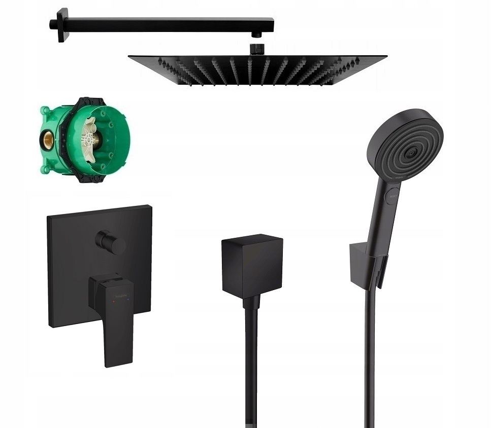 Sada sprchy s netopierom Hansgrohe Metropol 30 čierna