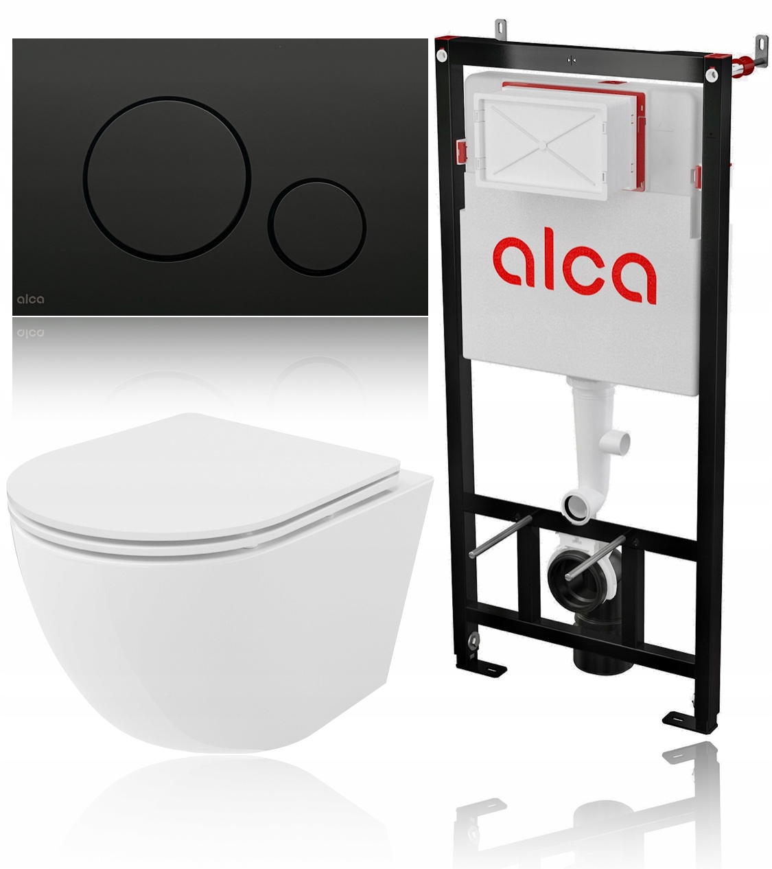 Podomietkový WC modul -  GEB Alcaplast Black Mat Mat Mexen Ráme set