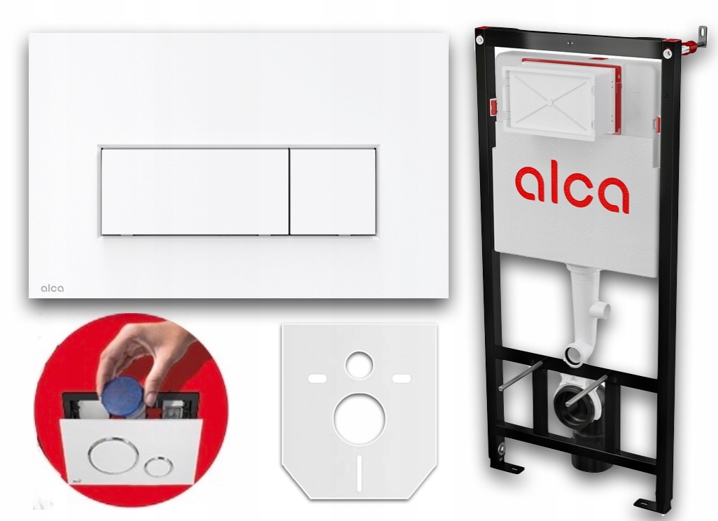 Podomietkový WC modul -  WC Alcaplast Frame Set Biały Gloss Button