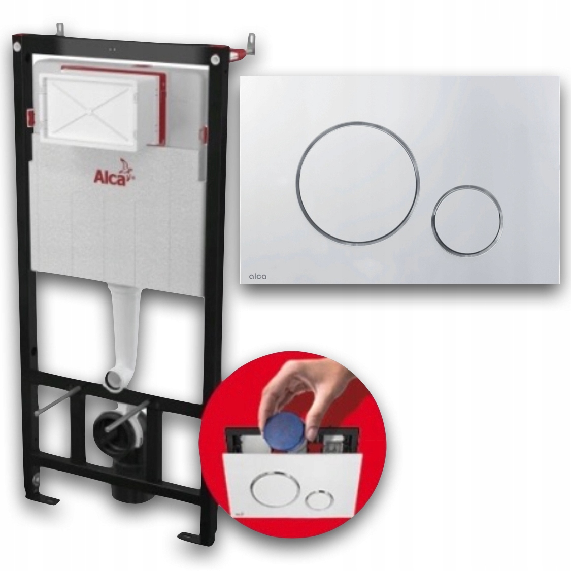 Podomietkový WC modul - Nastavte tlačidlo WC Frame Alcaplast Chrome