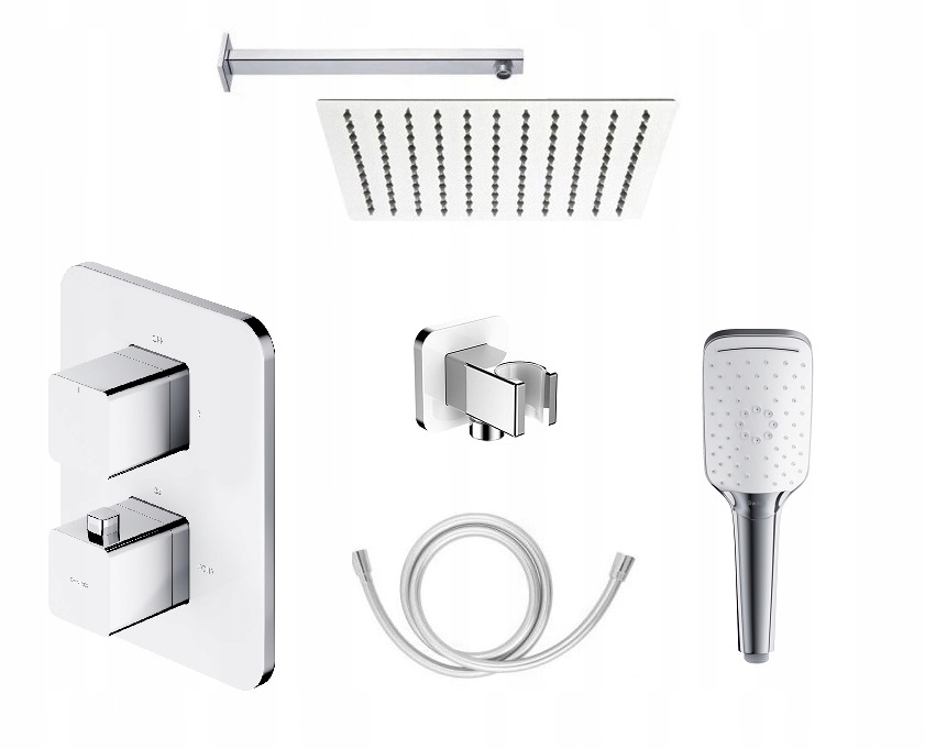 Termostat set s Omnires Parma 30 cm chróm/biela