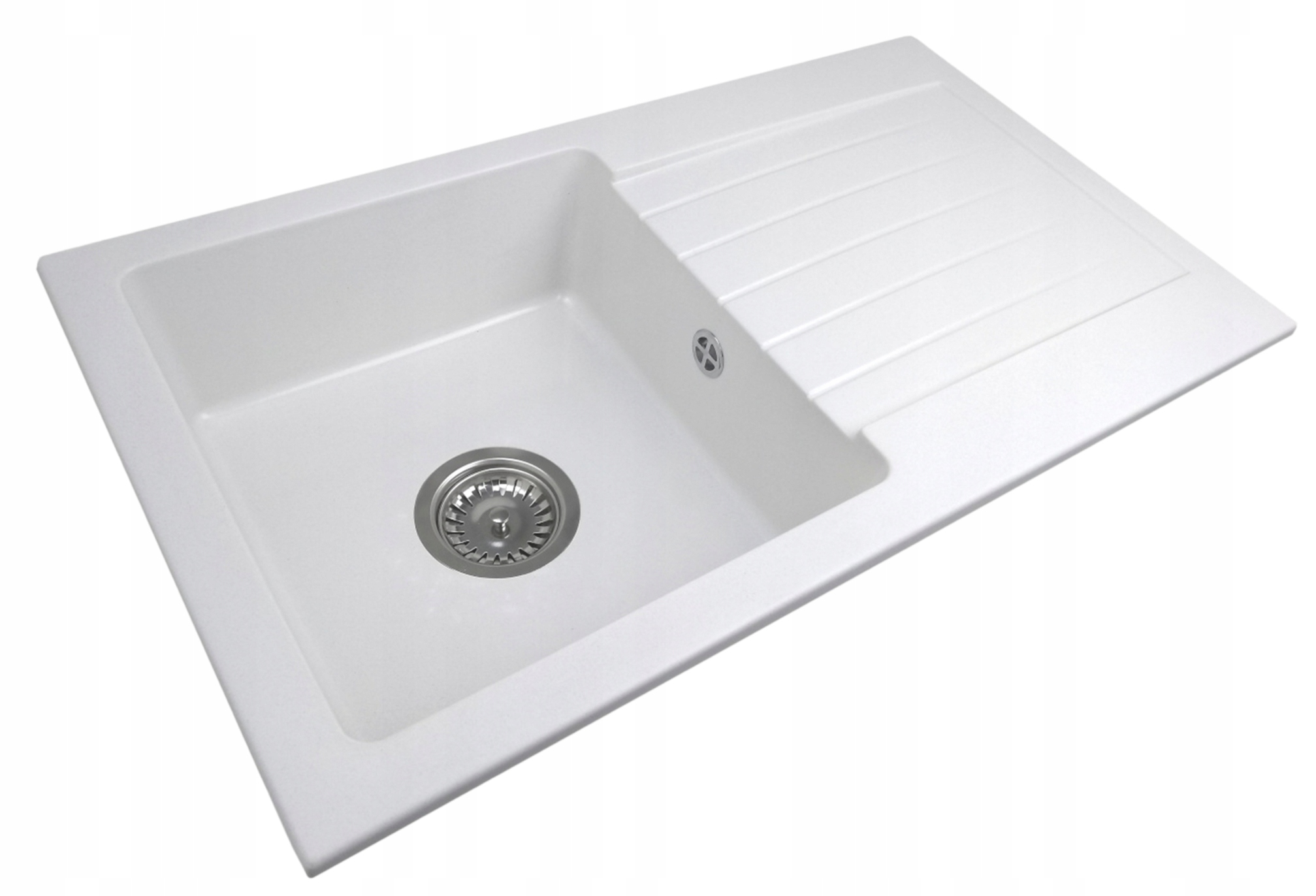 Kuchynský drez - Single -Chamber Granite Sink s bielym odtokom