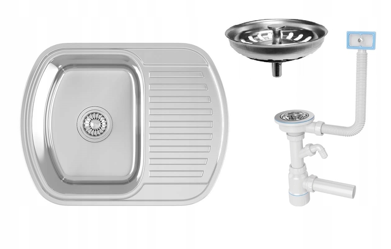 Kuchynský drez - Kuchinox Sink 63 cm stal inox + sifón