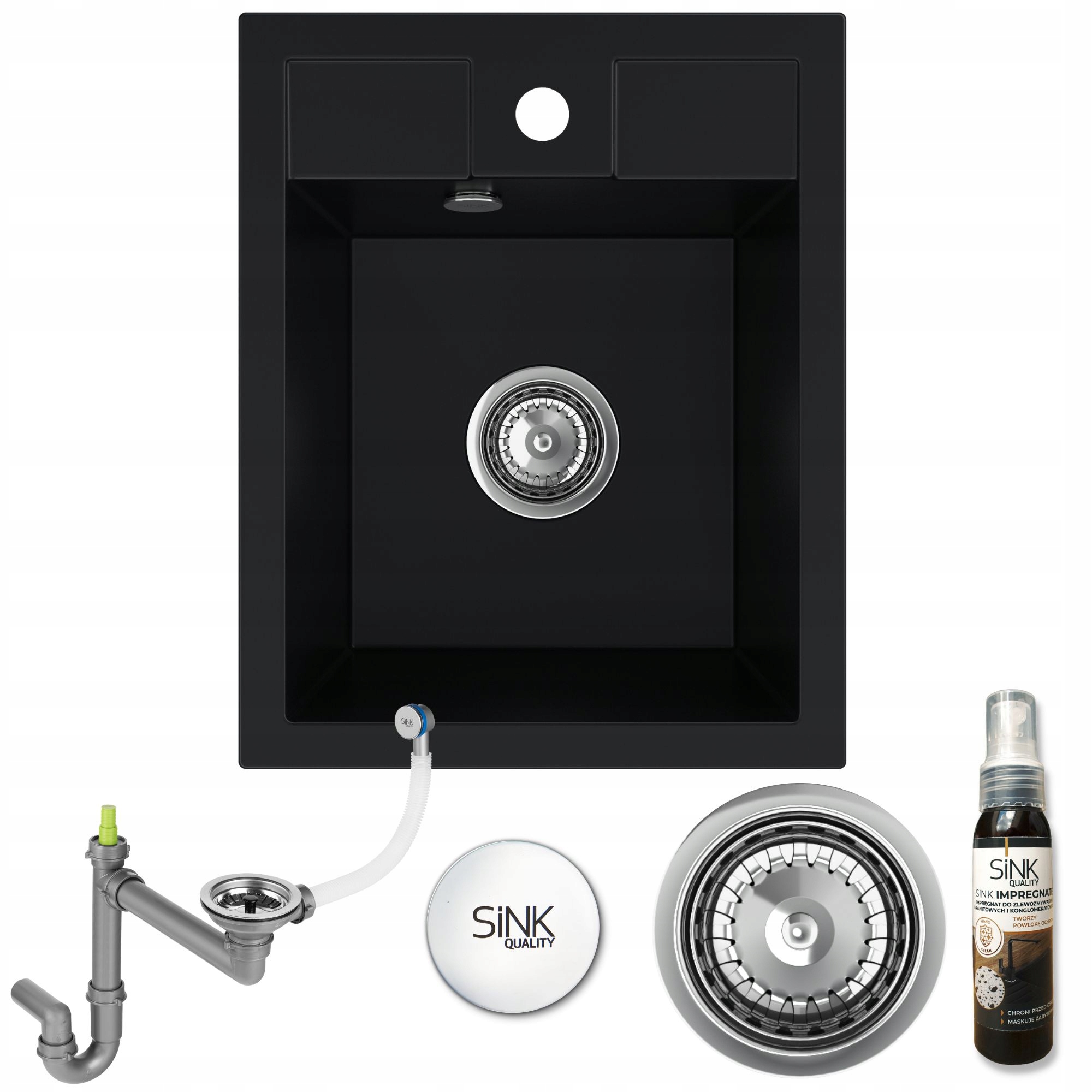 Kuchynský drez - Single -Chamber Granite Sink + SIPHON