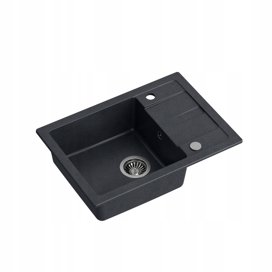 Kuchynský drez - Sink s odtokom 62 x 44 cm + čierny sifón