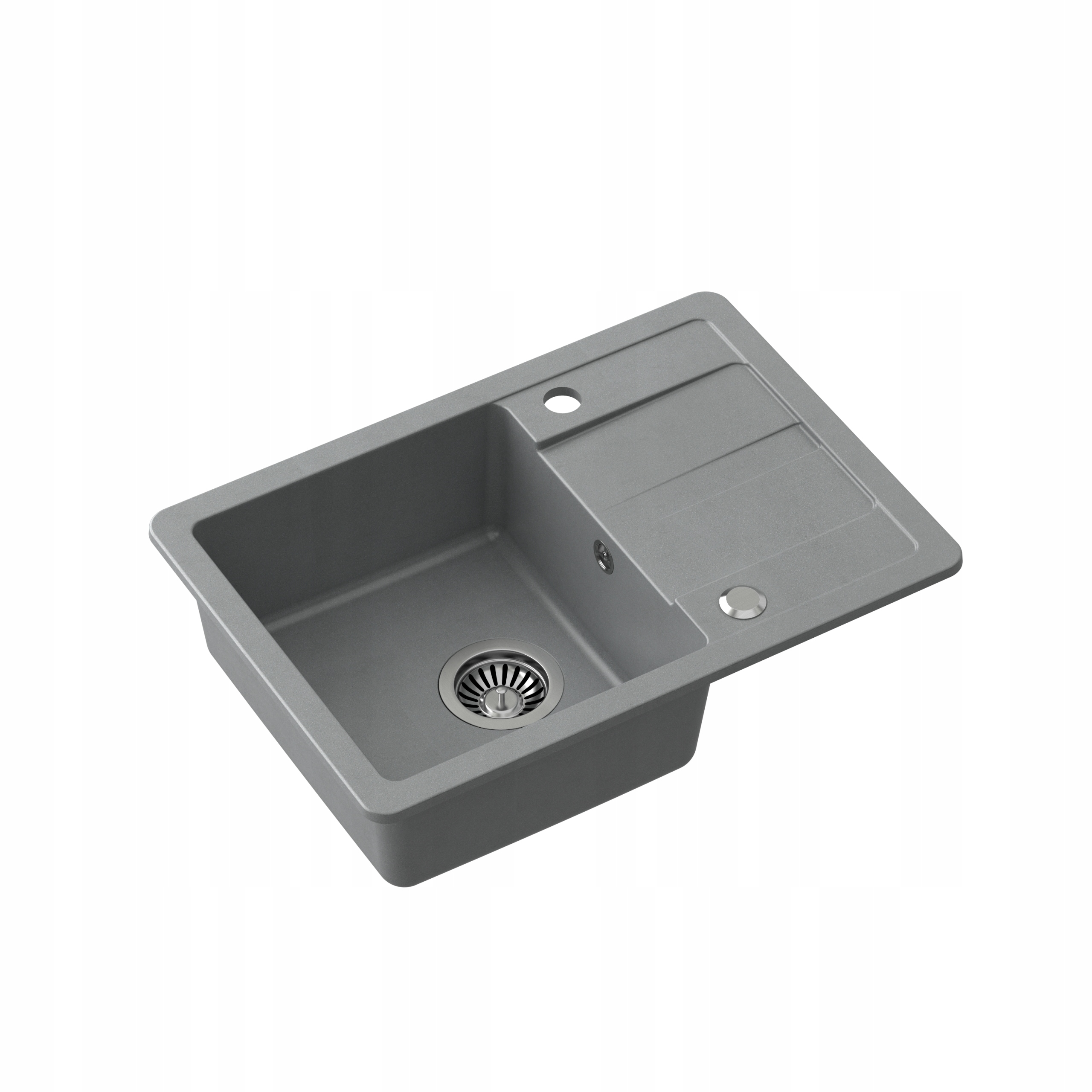 Kuchynský drez - Sink s odtokom 62 x 44 cm + šedý sifón