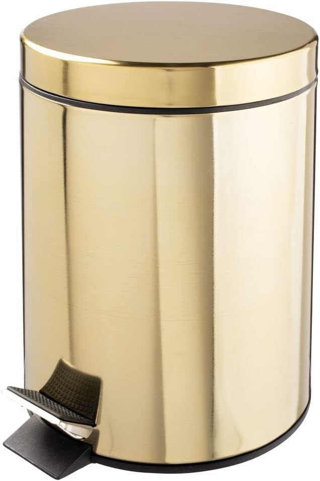 Odpadkový kôš do kúpelne -  MDesign zlatý pedálový odpadkový kôš 5L