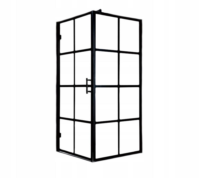 čierna mriežka sprchovací kút loft 90x80cm