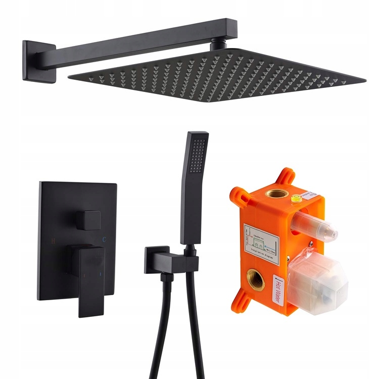 Sprchová súprava - Black Sprchový set 3 30cm panel