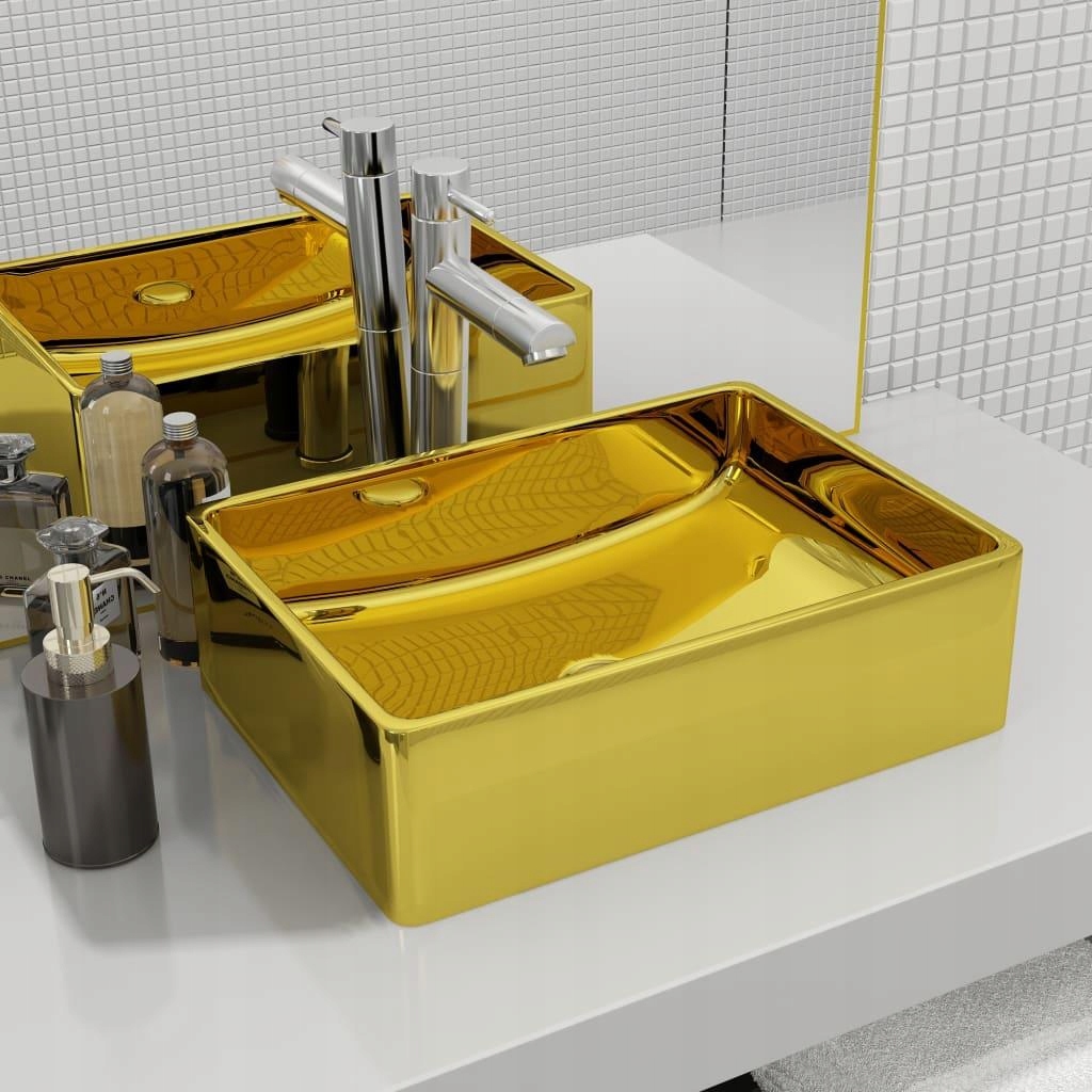 Umývadlo - Vidaxl Washbasin, 41x30x12 cm, Keramické, Zlato