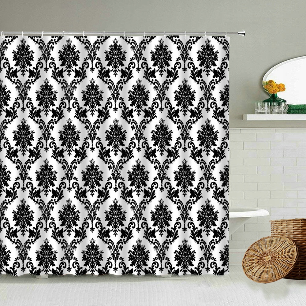 Sprchový záves - Sprchová opona Damask kvetinový retro vzor