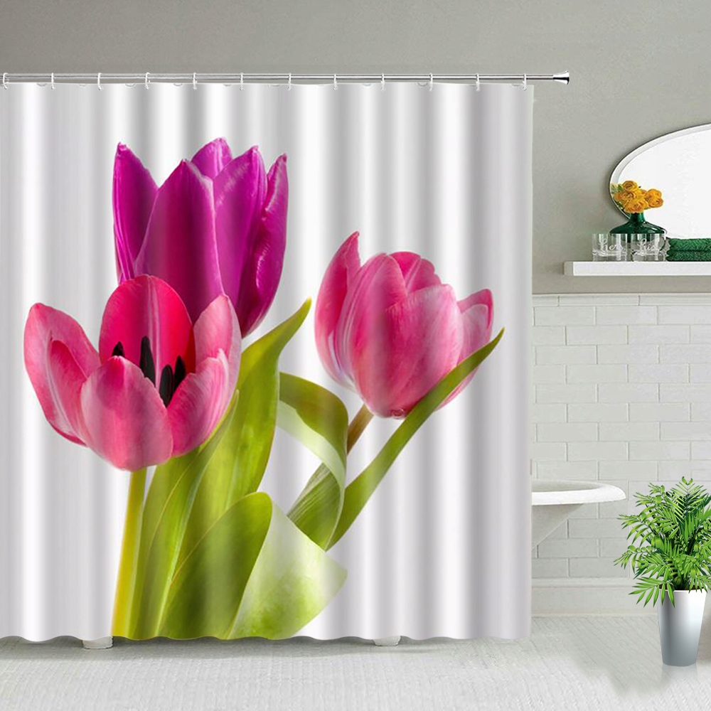 Sprchový záves - sprchová opona tulipánová sprchová opona