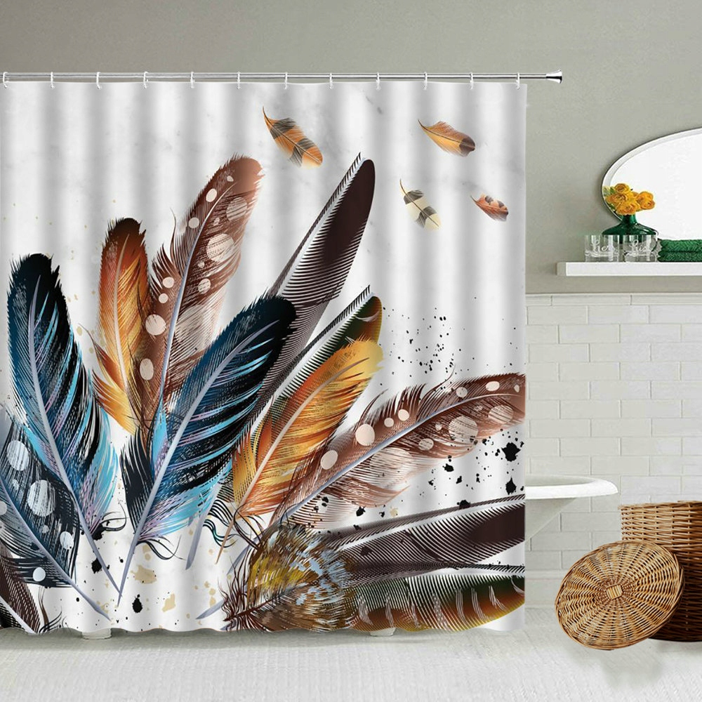 Sprchový záves - Nordic Peacock Pen Sprchova opona so vzorom